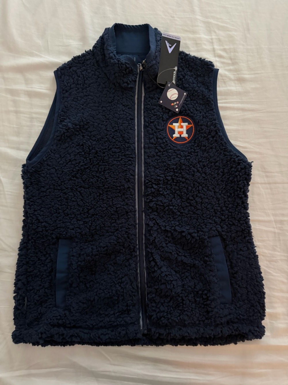 Antigua Women’s Houston Astros Navy Sherpa Full Zip Vest